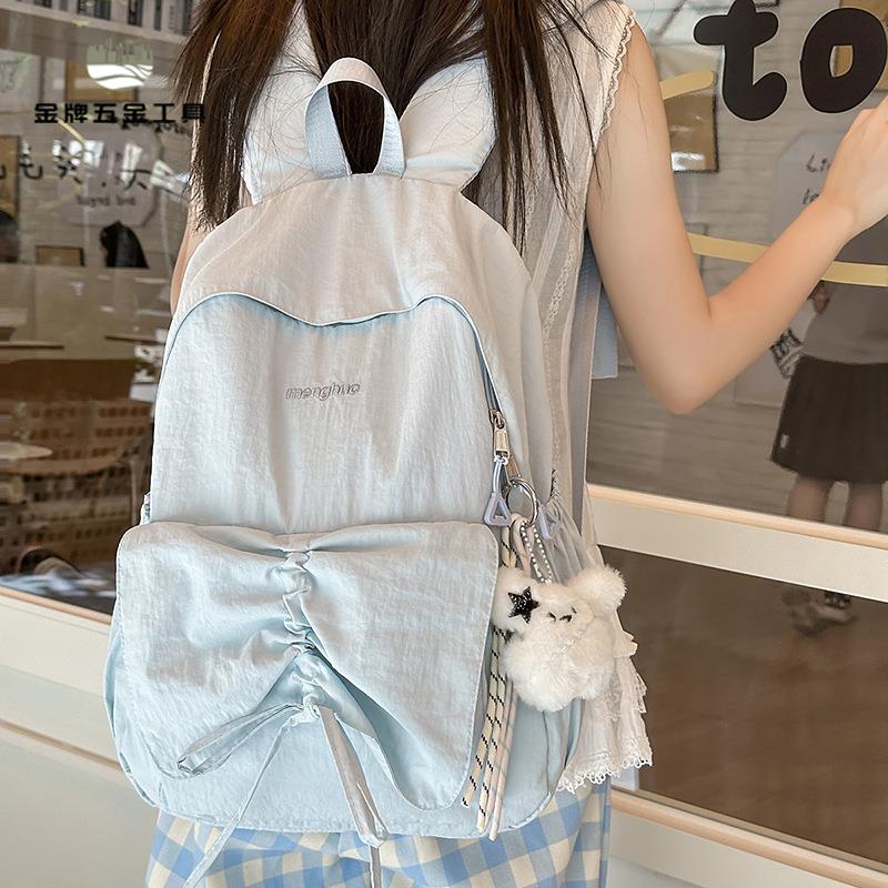 2025開學季書包女夏季小清新少女雙肩包學院風純色校園背包wj7172