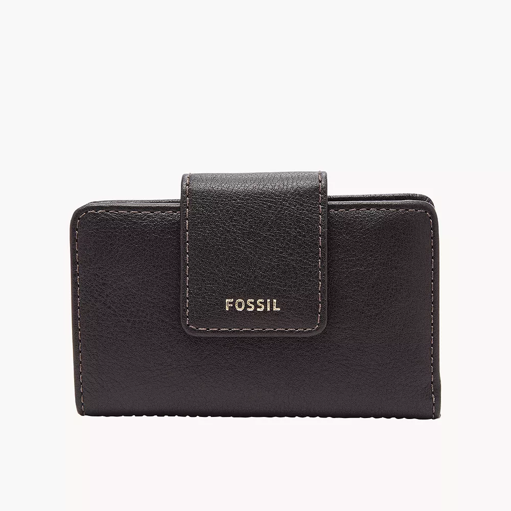 FOSSIL 兩摺中夾 Madison Tab多功能皮夾 牛皮皮革 中夾 皮夾 錢包 卡片夾 黑色(現貨)▶指定Outlet商品5折起☆現貨【送禮首選★APP下單點數4倍送】