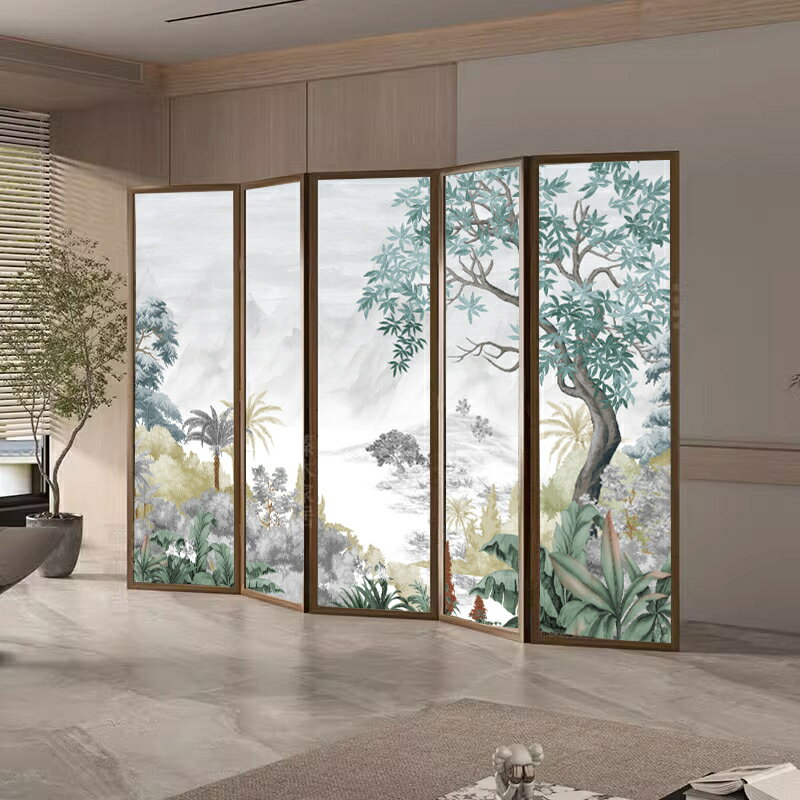 美式中古屏風客廳臥室入戶折疊移動服裝復古攝影背景裝飾/屏風/擋風屏/隔斷屏/遮擋屏/折疊屏/玄關屏風/客廳屏風