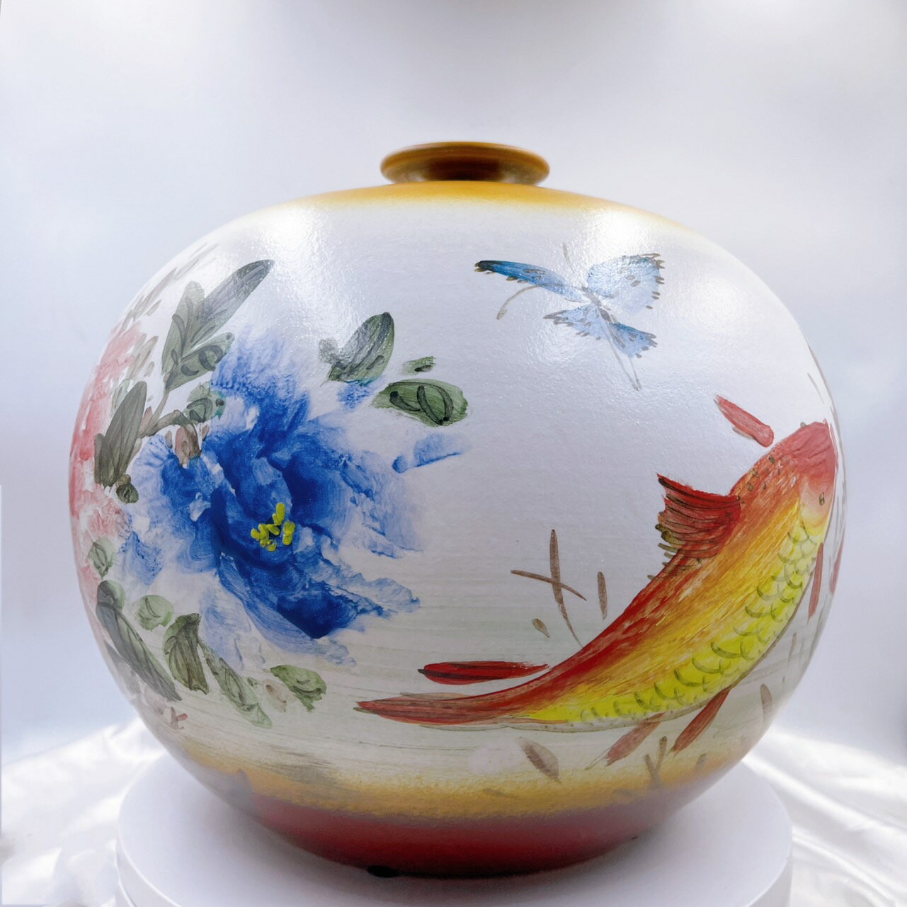 開運精選 💯鶯歌陶瓷 手工製作 有蓋特大圓甕  (富貴有餘) 手工彩繪聚寶甕 茶倉 系列 🇹🇼 台灣MIT現貨 3