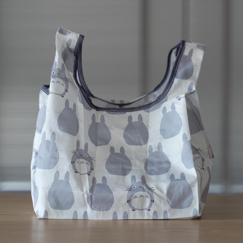 真愛日本 宮崎駿 吉卜力 龍貓 灰龍貓剪影 小 輕量 折疊收納 環保購物袋 購物袋 環保袋 便當袋