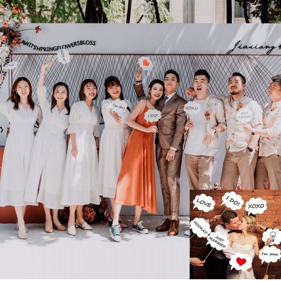 8件創意ins網紅結婚拍照道具趣味婚禮迎賓搞怪紙鬍子派對求婚擺拍
