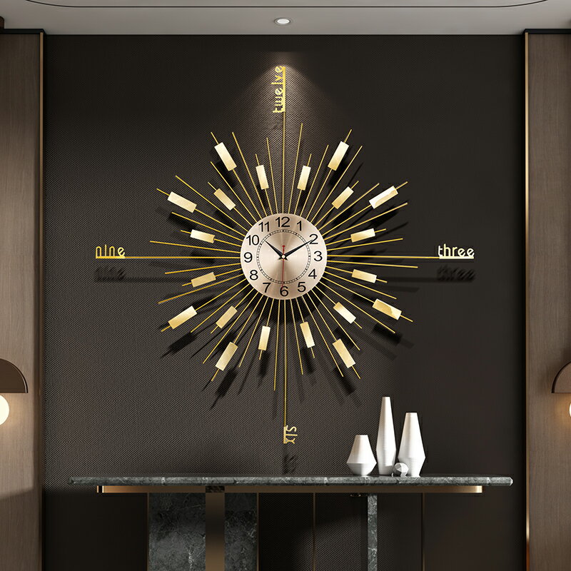 靜音個性石英鐘大鐘表掛鐘客廳創意輕奢歐式現代時尚時鐘臥室家用