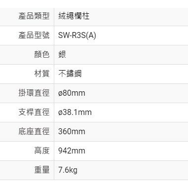 品質保障！不鏽鋼欄柱(銀)-新錐座+圓球頭 SW-R3S(A) #304 圍欄 紅龍柱 絨繩 掛勾 排隊 活動 台灣製造 1
