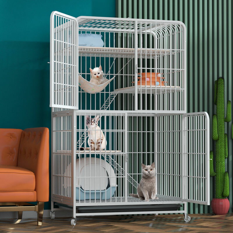大貓籠籠子別墅家用大自由空間帶廁所壹體兩三層小型貓咪貓窩