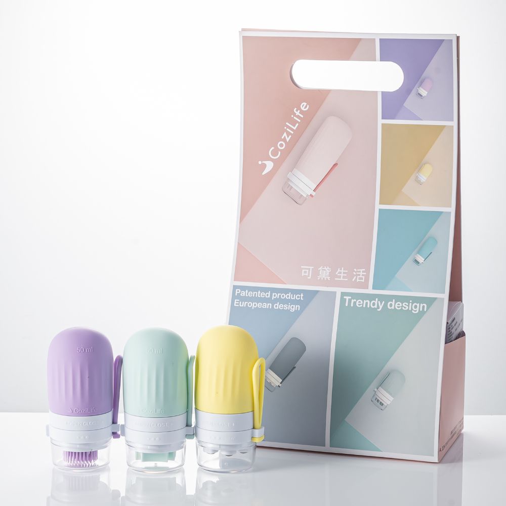 50ml 3入組：1.肌膚養護刷瓶、 2.滾珠按摩瓶、3.刮痧去角質瓶 1