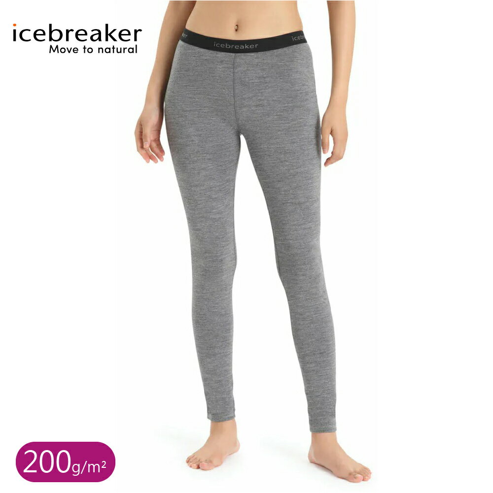 【Icebreaker 女 Oasis 保暖貼身長褲BF200《山脈灰》】104383/底褲/內搭褲/排汗褲