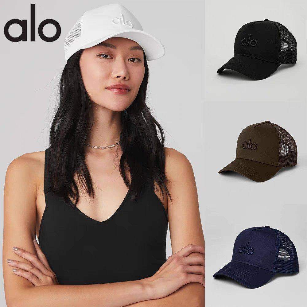 美國ALO2026透氣網布薄紗棒球帽情侶刺繡字母遮陽帽戶外跑步網帽