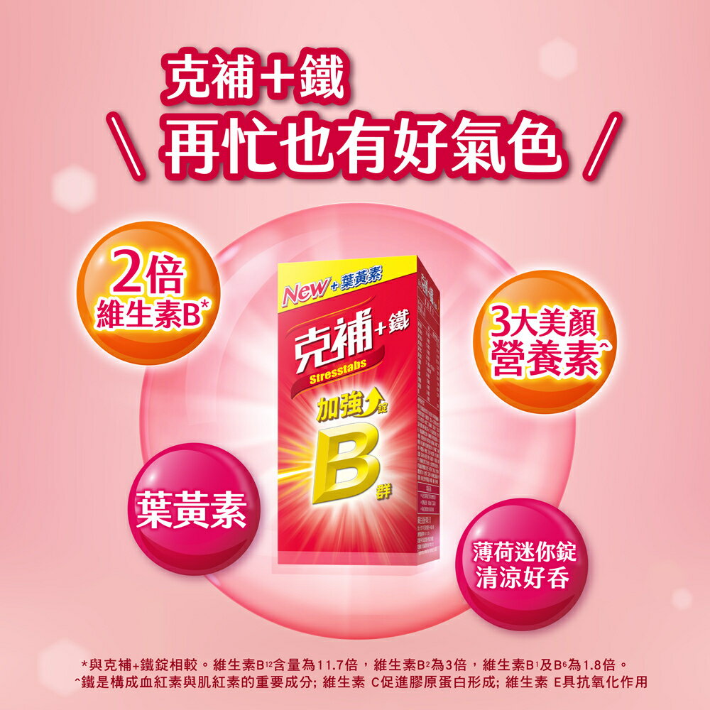 克補 B群+鋅加強錠 B群+鐵加強錠 60錠+30錠X2組(禮盒) (添加葉黃素 完整8種B群 B2增量2倍) 澄石藥局 | 澄石藥局 ...