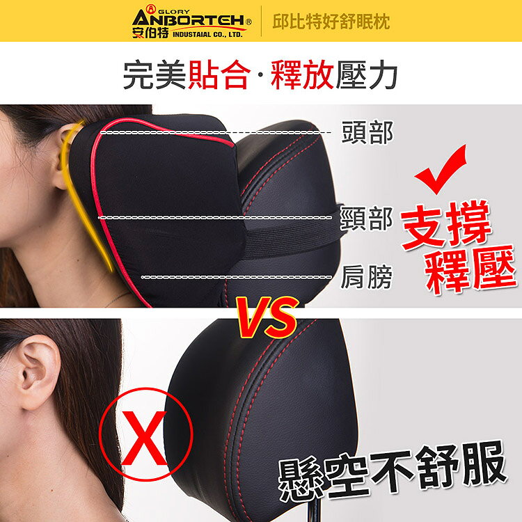 【安伯特】邱比特好舒眠枕 (車用頭枕 車用靠枕 車用頭頸枕 汽車頸枕 車用頭靠枕 U型枕 慢回彈記憶枕) 7