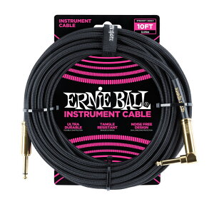 Ernie Ball 編織系列 3米 一直一L 導線 吉他 Bass 鍵盤 高傳真 低雜訊【唐尼樂器】
