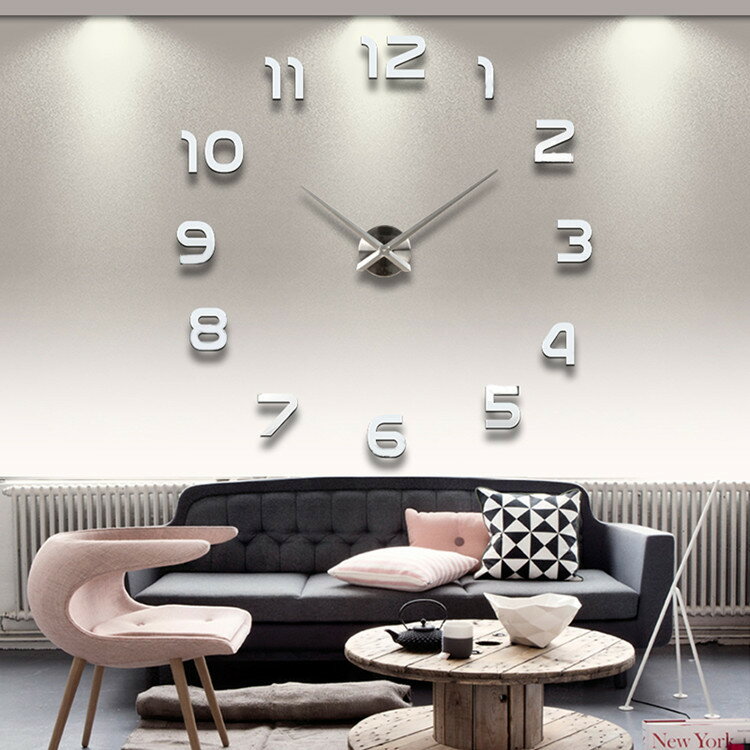 客廳家用簡約時尚靜音超大亞克力diy掛鐘客廳創意立體墻貼鐘表