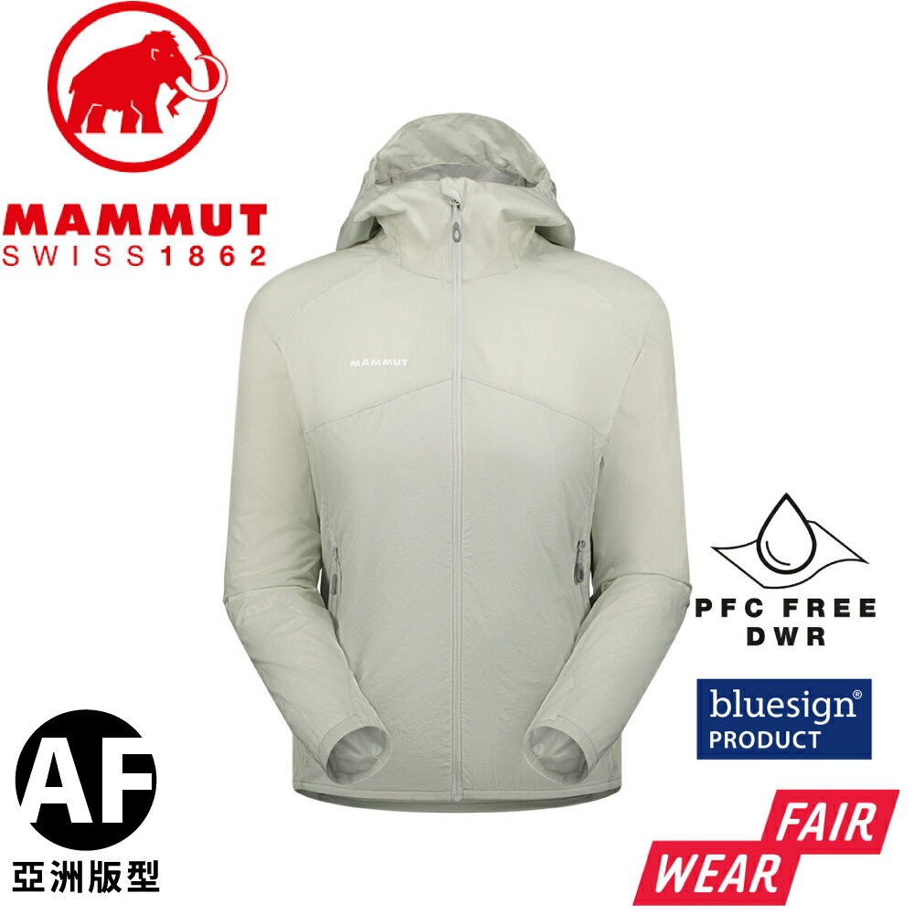 【MAMMUT 長毛象 女 Convey WB Hooded Jacket AF 防潑水風衣外套《鉑金灰》】1012-00540