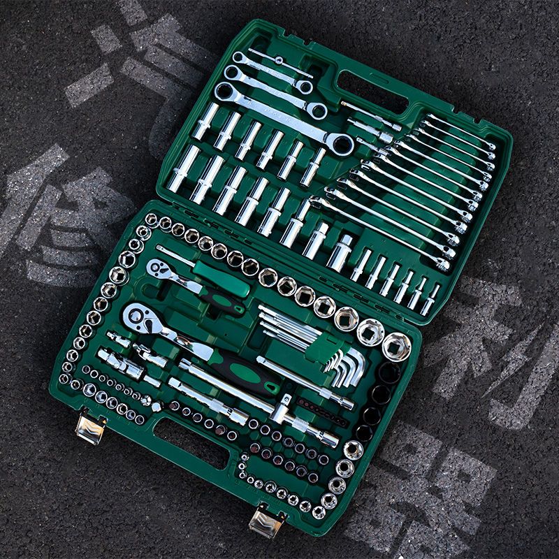 【優選百貨】汽修工具套裝套筒棘輪扳手汽車維修組合隨車快速修車多功能工具箱