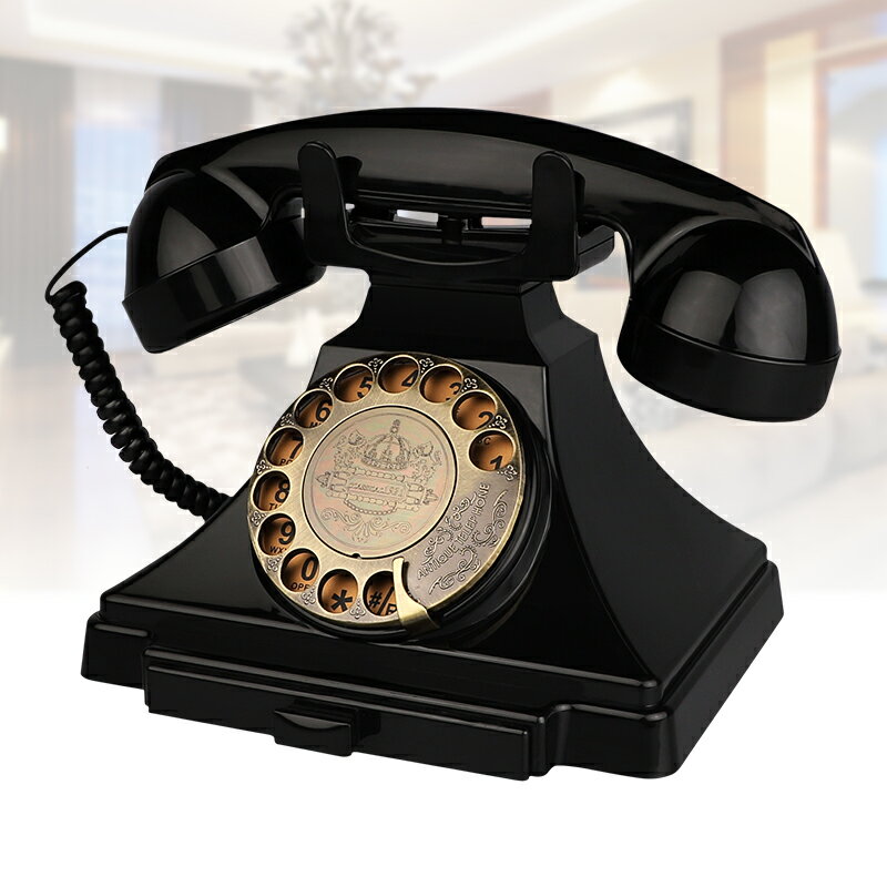 歐式仿古電話機座機家用美式古董老式復古有線固定電話無線插卡 文藝男女