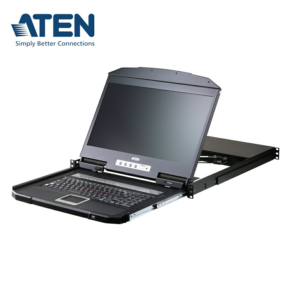 【預購】ATEN CL3116NX 16埠PS/2-USB VGA單滑軌寬螢幕LCD KVM多電腦切換器