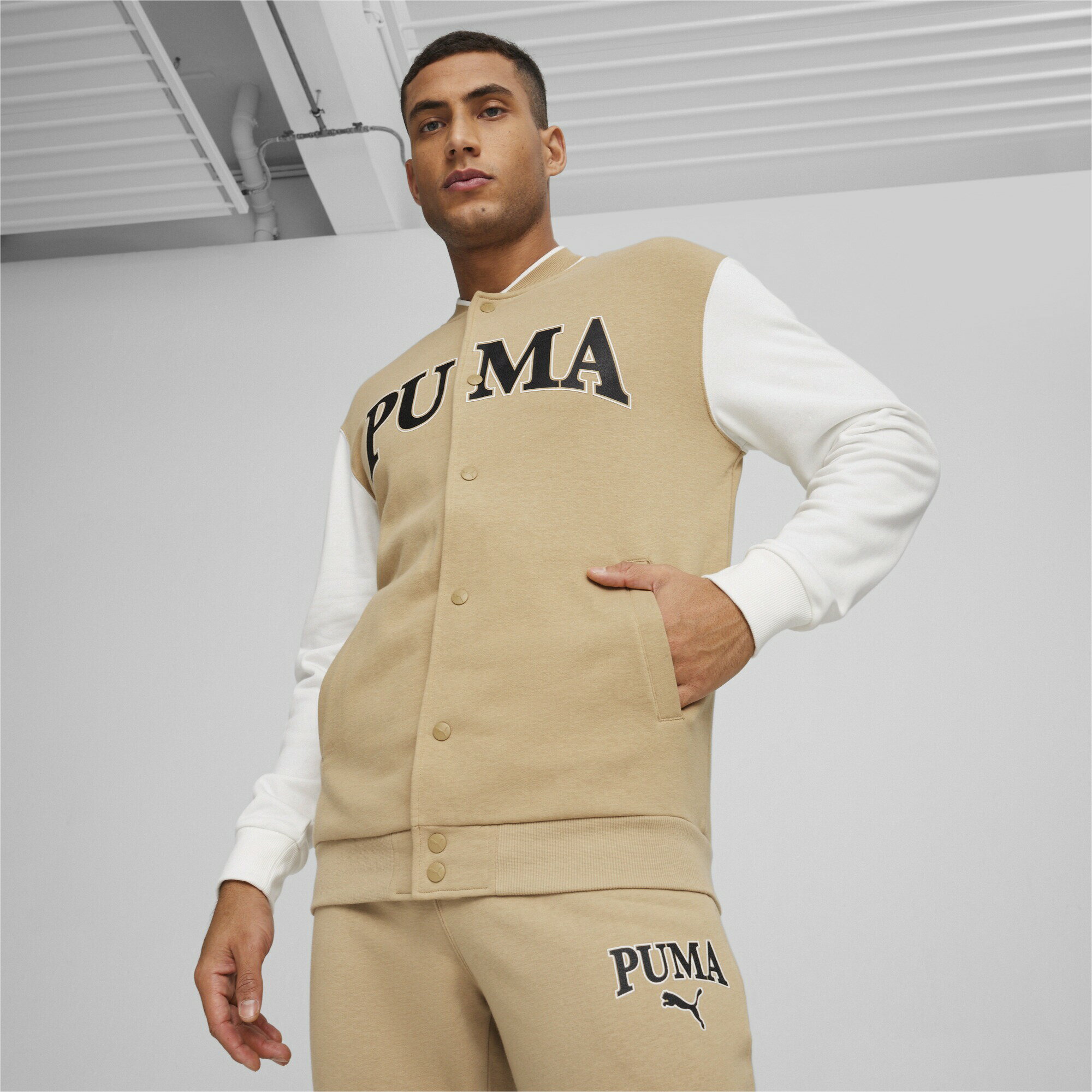【滿千折百】PUMA 外套 基本系列 SQUAD 卡其白 棒球外套 男 67897183