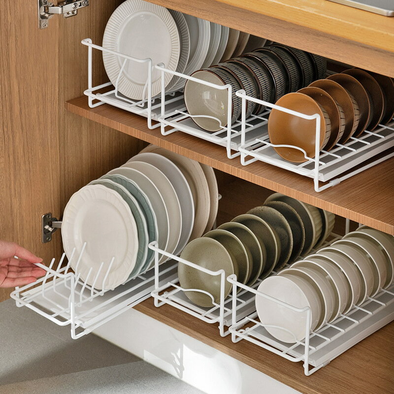 單層碗盤收納放碗碟櫥櫃碗架型櫃內置物架廚房水槽架廚房瀝水架