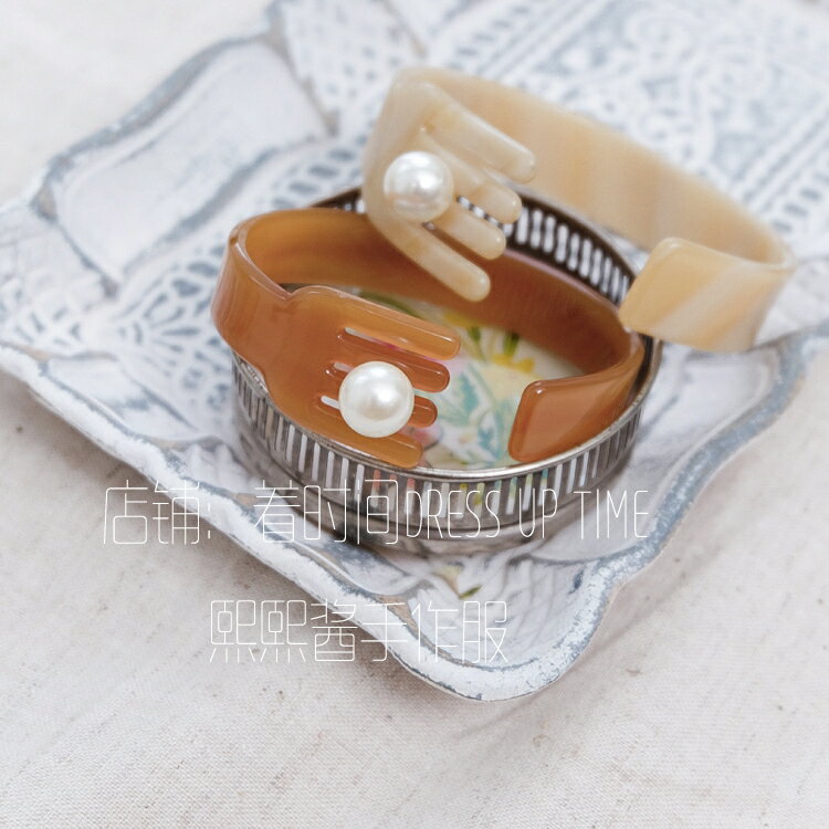 DIDI風格日系個性原宿軟妹獨立定制珍珠叉子造型手環手鐲1入