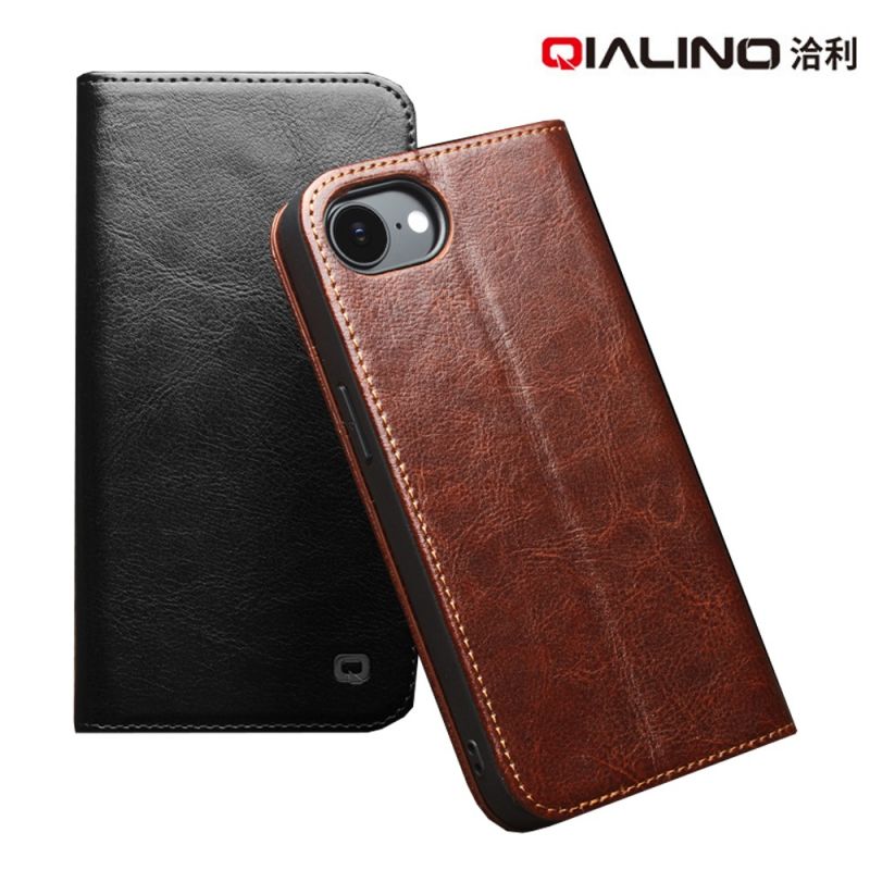 QIALINO Apple 蘋果 iPhone 16e 真皮經典皮套 牛皮 可站立 可插卡 保護套 手機套 側翻皮套 翻蓋皮套