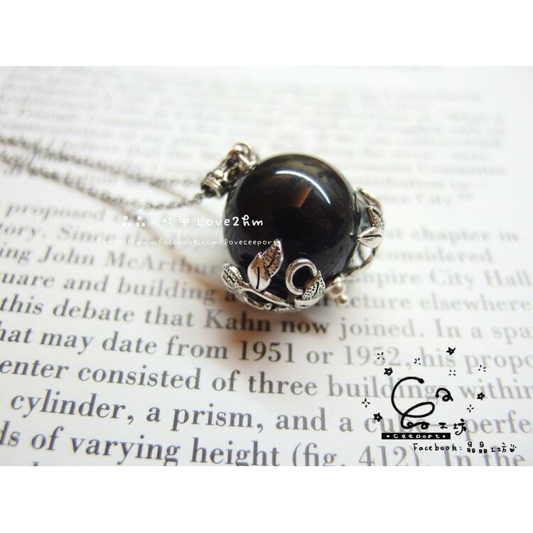 守護/黑曜石/晶石鍊墜/925純銀/ [晶晶工坊-love2hm]