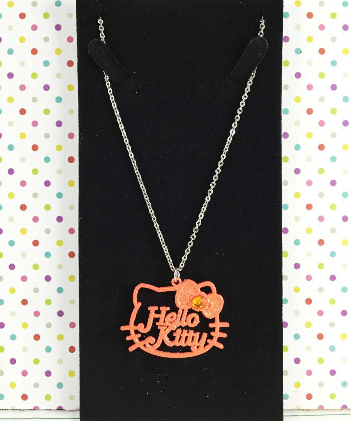 【震撼精品百貨】Hello Kitty 凱蒂貓 造型項鍊-橘 震撼日式精品百貨