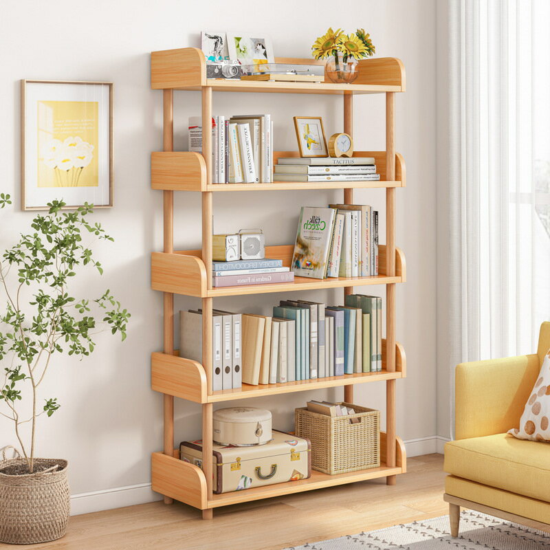 【品質保證】置物櫃 置物架 簡易書架置物架落地客廳小型家用展示架子書臥室書本收納架
