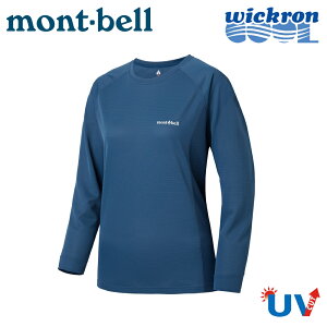 【Mont-Bell 日本 COOL L/S T 女排汗長T《海軍藍》】1114630/運用T/登山/排汗衫