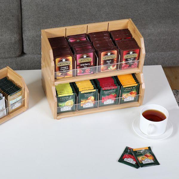 免運 咖啡收納架 茶包收納架 桌上整理盒 茶水間收納盒 零食整理架 木質茶包收納盒整理盒三層桌面置物架咖啡茶包收納盒竹木茶葉盒工廠現貨直銷 特惠/全館折扣 售後保障 可開發票s5626