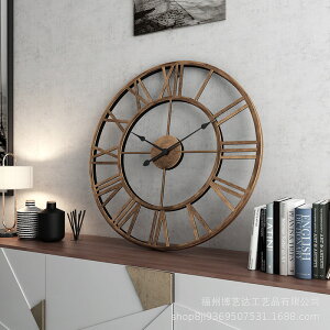 歐式熱賣掛表復古羅馬鐘表 簡約客廳靜音時鐘 創意裝飾鐵藝掛鐘