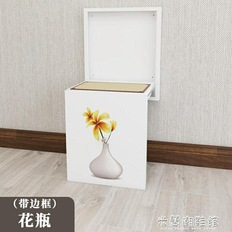 ☆樂天精選收納凳子換鞋凳子洗浴收納凳折疊凳過道隱形壁掛凳鋼制噴繪無框畫凳子 雙11全館免運