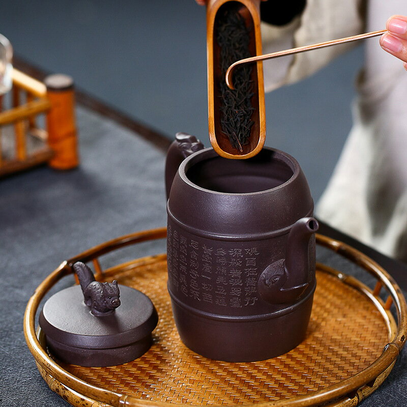 原礦紫泥紫砂壺茶壺泡茶壺單壺大號茶水分離壺綠茶泡茶器泡茶用品