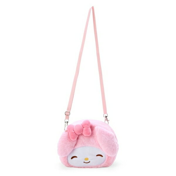 【震撼精品百貨】My Melody 美樂蒂~日本三麗鷗SANRIO 美樂蒂大臉造型絨毛斜揹包(微笑角色大賞)*76717