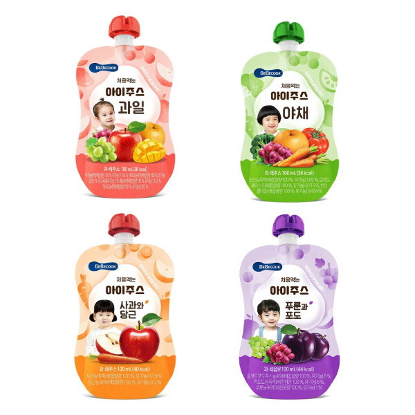 【任5包399】韓國 BEBECOOK 寶膳 嬰幼兒果汁100ml-4款可選(7個月以上)