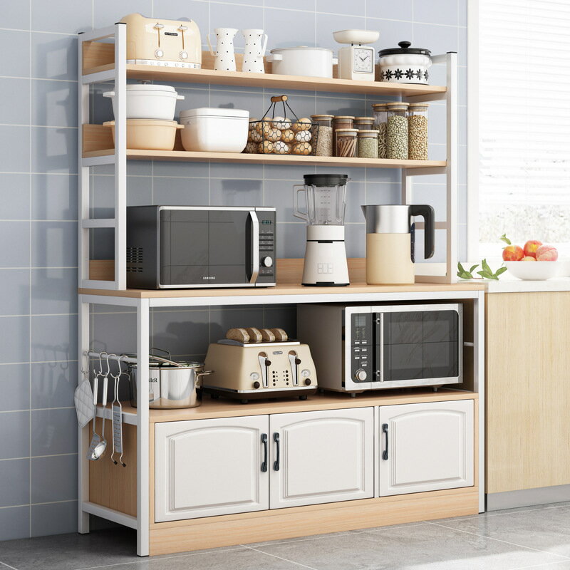 廚房置物架家用落地多層櫥柜多功能收納儲物柜微波爐烤箱架雜物柜