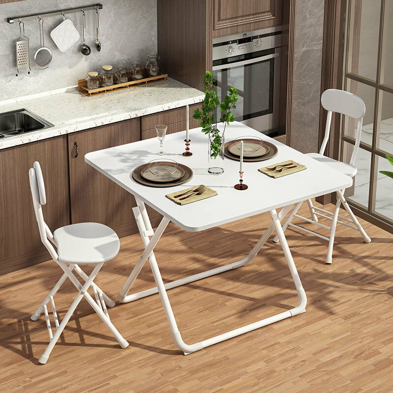 椅子 餐桌 可折疊桌簡約餐桌出租屋家用簡易小戶型租房方桌圓桌飯桌吃飯桌子