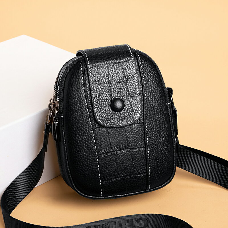 真皮鱷魚紋裝手機的小包包迷你斜跨包2022新款簡約女式單肩零錢包