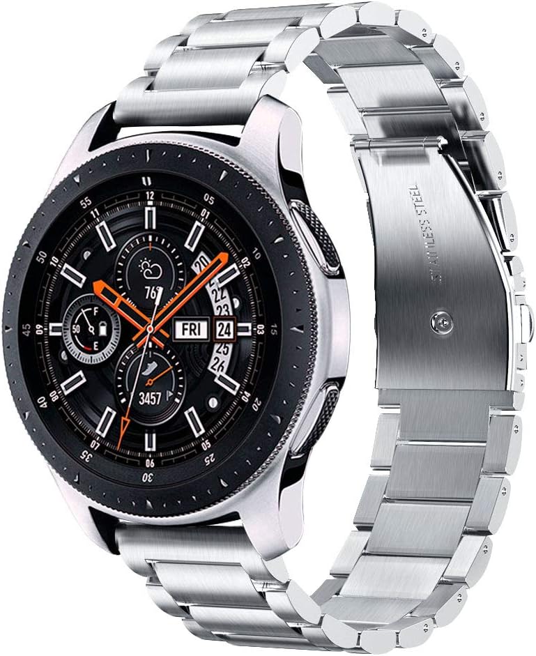 [o美國直購] V-Moro 100621 銀 22mm 不鏽鋼錶帶 適用手腕125mm-215mm Samsung Gear S3 Frontier/Classic TB2