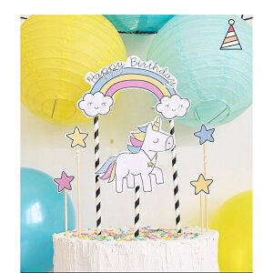 [Hare.D]現貨 卡通 獨角獸 蛋糕牌組 生日蛋糕 蛋糕裝飾 慶生 烘培裝飾 周歲 滿月