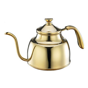 金時代書香咖啡 Cafe De Tiamo 新款 8mm口徑 不鏽鋼細口壺 1.0L (鈦金) 透過SGS檢測 HA1604GD