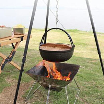 【六邊形焚火爐-升級架空款-1款/組】露營野餐摺疊爐具燒烤架碳烤爐焚火台柴火爐-12001