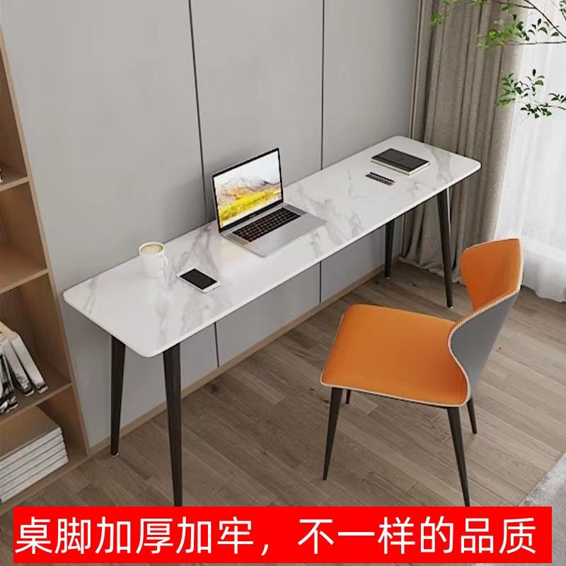臺灣公司 書桌 椅巖板長條窄書桌工作臺家用北歐簡約臥室靠墻電腦桌辦公學習寫字桌S049快速出貨
