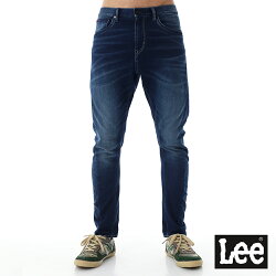 Lee 牛仔褲帥氣中腰舒適小直腳-男款-刷白-藍色