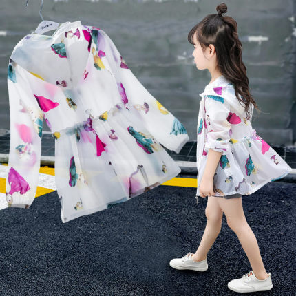 女童防曬衣服夏季薄款透氣洋氣外套兒童中長款防曬服外套【聚物優品】