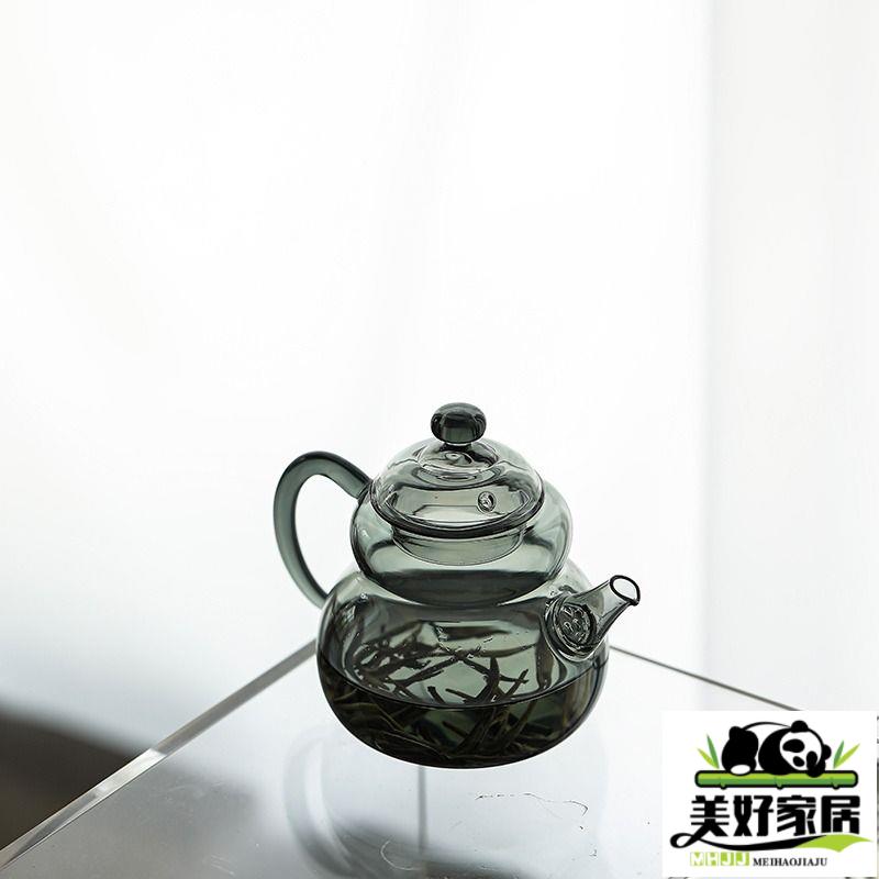 【良品舎】全館免運 開發票 保售後 茶具 茶壺 葫蘆日式耐熱玻璃花茶壺家用大號帶蓋過濾單壺功夫茶具加厚泡茶器