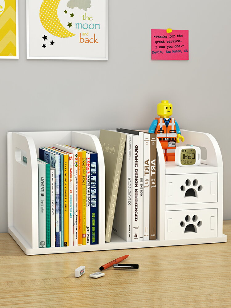 書架桌面多層簡易學生書柜兒童書桌小型整理架辦公桌上收納置物架