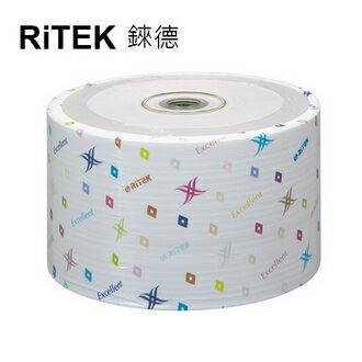 EF【RiTEK錸德】 52X CD-R 裸裝 700MB 珍珠白滿版可列印式 50片/組