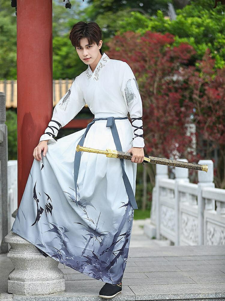 中山服 男孩子宋制漢服男風武俠古裝成人大碼俠客古風仙氣秦漢秋冬裝