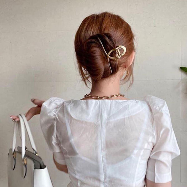 ANNAS 正韓 爆款 金屬 鯊魚夾 抓夾 髮夾 大號 金色 銀色 光澤 韓國 5