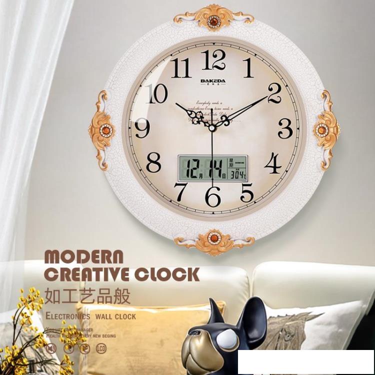 巴科達客廳靜音掛鐘家用創意時鐘時尚個性鐘表歐式掛表臥室石英鐘